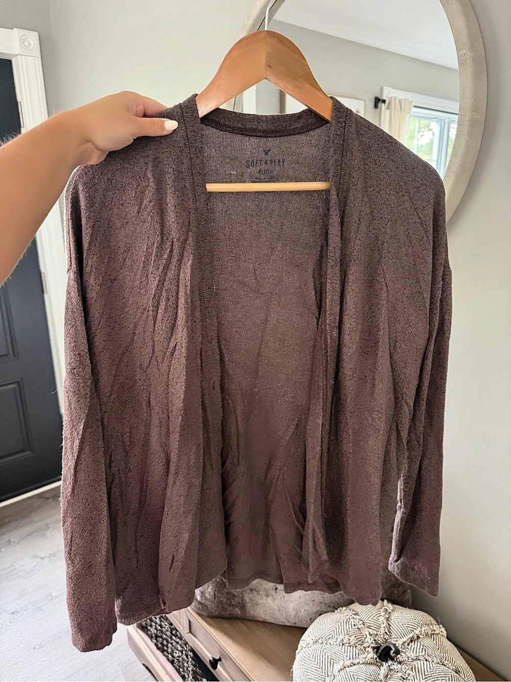 Soft & Sexy Brown Open Front Cardigan Like New